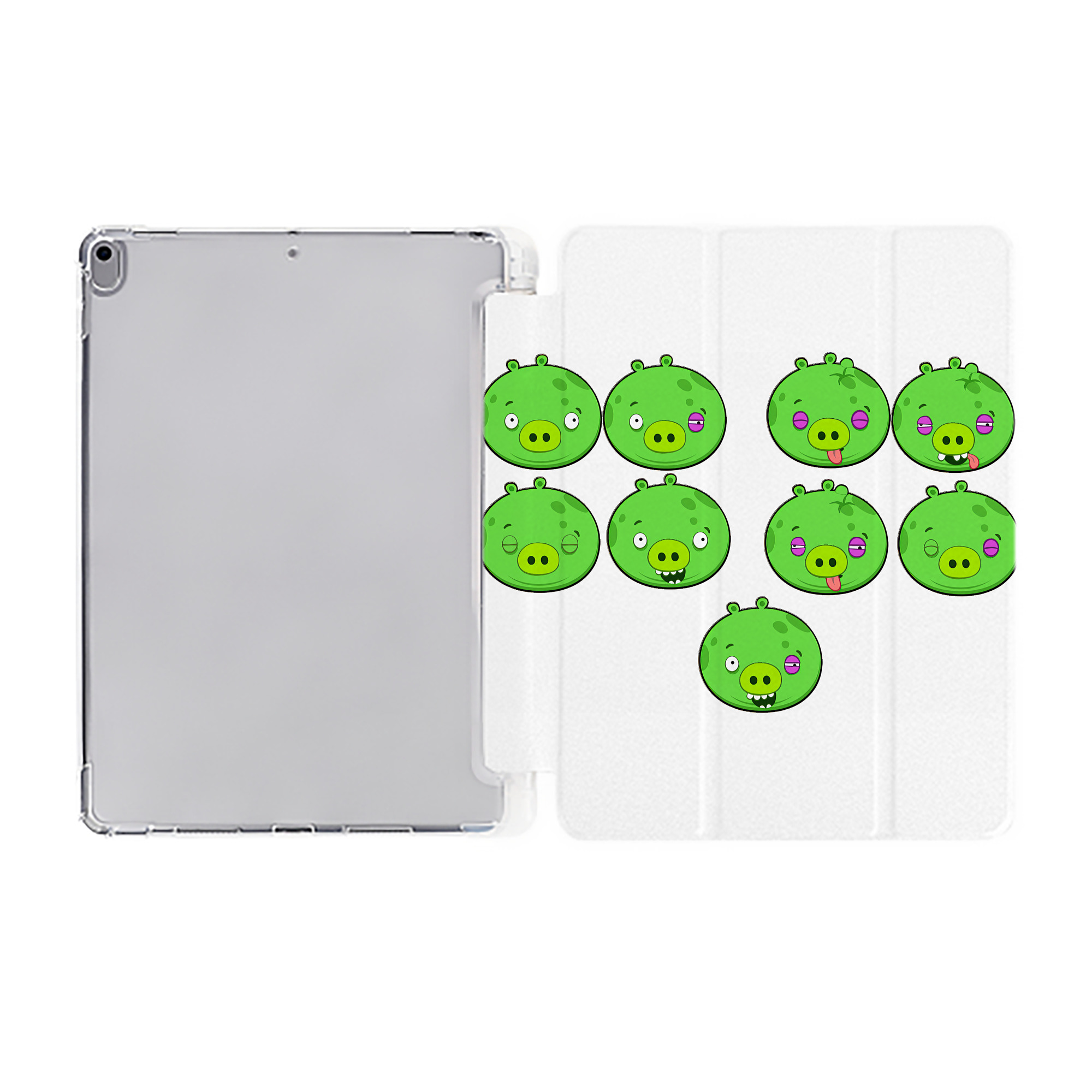 （画像用） Angry Birds アングリーバード IPad ケース ペン収納付き 三つ折りスタンド PUレザー×シリコン 対応機種9.5/10.5/10.9インチ